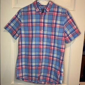 EUC Boys Vineyard Vines Pastel Plaid Whale Shirt Size L (16)